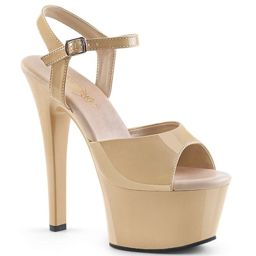 High Heels Pleaser | Pleaser Aspire-609 Cream Patent/Cream