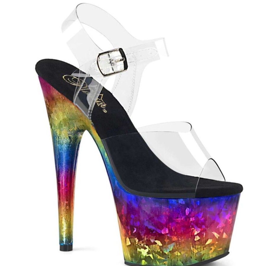 High Heels Pleaser | Pleaser Adore-708Mrb Clear/Metallic Rainbow