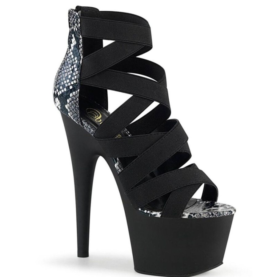 High Heels Pleaser | Pleaser Adore-748Sp Plateau Sandalettes Snake Black