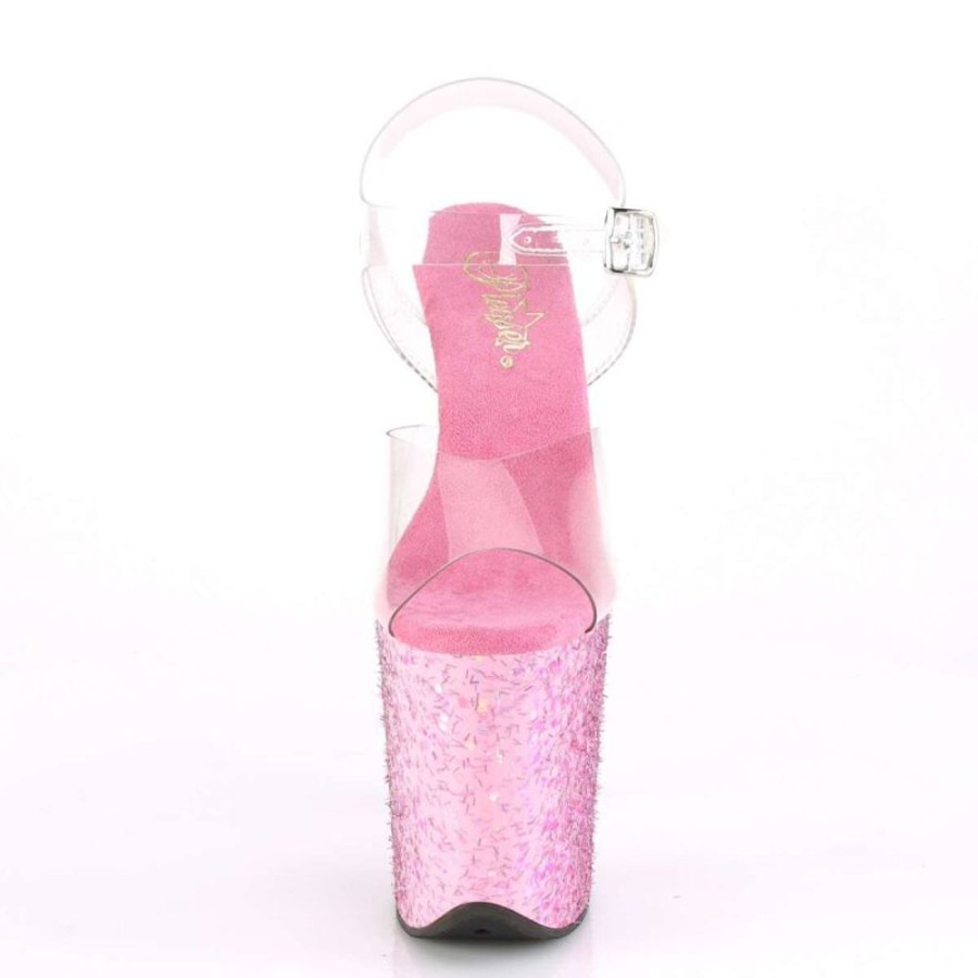 High Heels Pleaser | Pleaser Flamingo-808Cf Clear/Pink Confetti