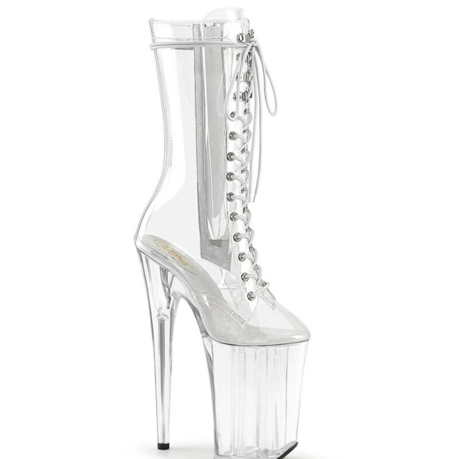 High Heels Pleaser | Pleaser Infinity-1050C Plateau Ankle Boots Transparent