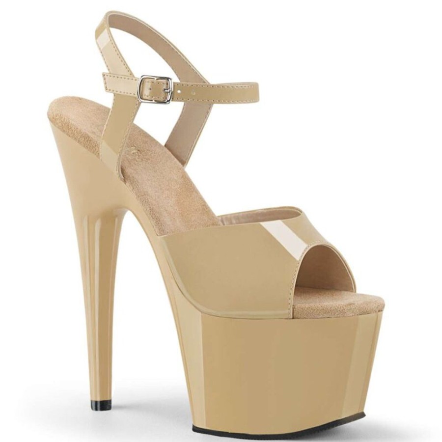 High Heels Pleaser | Pleaser Adore-709 Cream Patent/ Cream