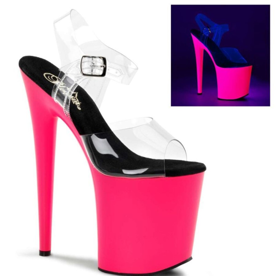 High Heels Pleaser | Pleaser Flamingo-808Uv Clear/Neon Pink