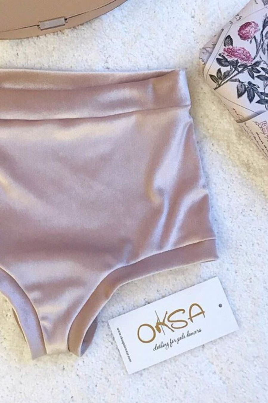 Pole Dance Wear Oksa Polewear | Oksawear High Waist Shorts Velvet Barbie