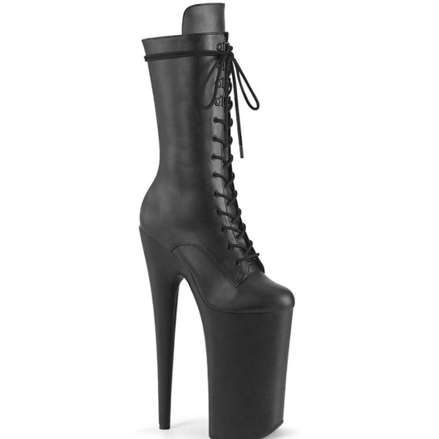 High Heels Pleaser | Pleaser Beyond-1050Wr Plateau Ankle Boots Faux Leather Black