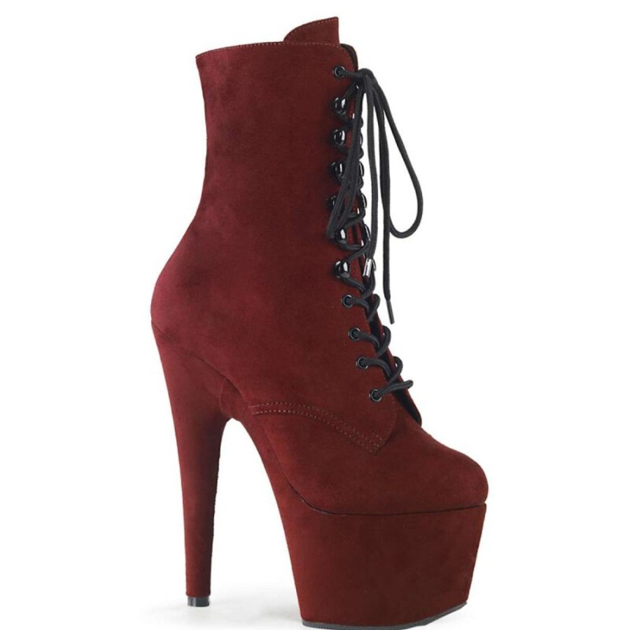 High Heels Pleaser | Pleaser Adore-1020Fs Burgundy Faux Suede/Burgundy Faux Suede