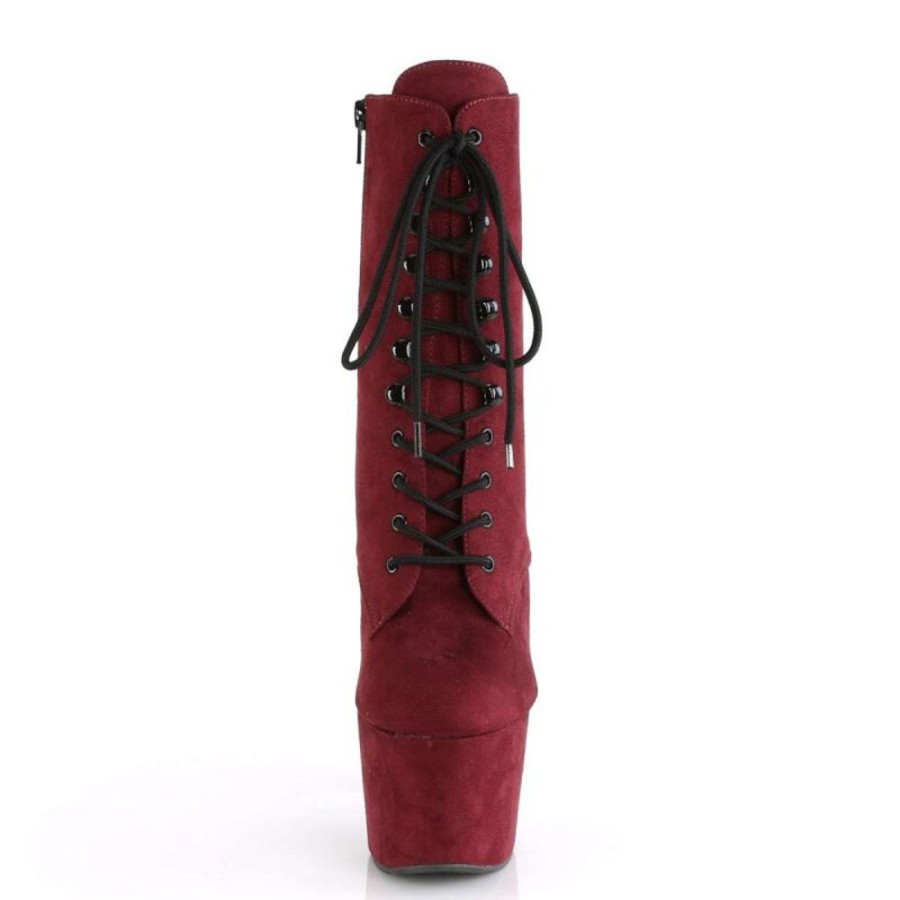 High Heels Pleaser | Pleaser Adore-1020Fs Burgundy Faux Suede/Burgundy Faux Suede