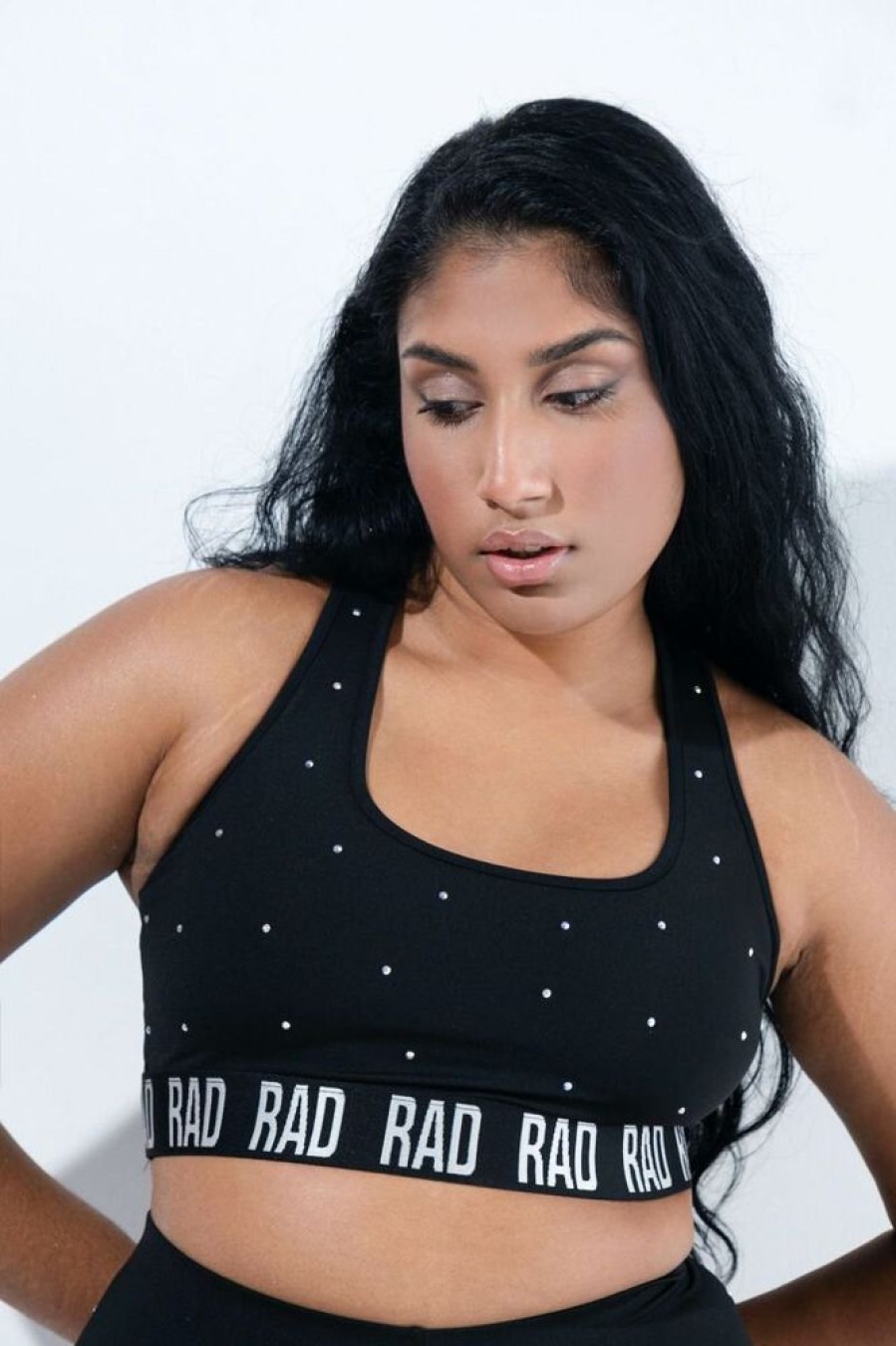 Pole Dance Wear RAD Polewear | Rad Top Crystal Athletic Black