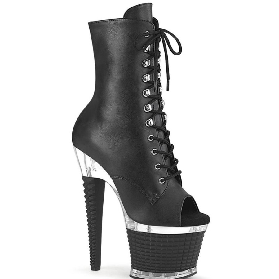 High Heels Pleaser | Pleaser Spectator-1021 Plateau Ankle Boots Faux Leather Black