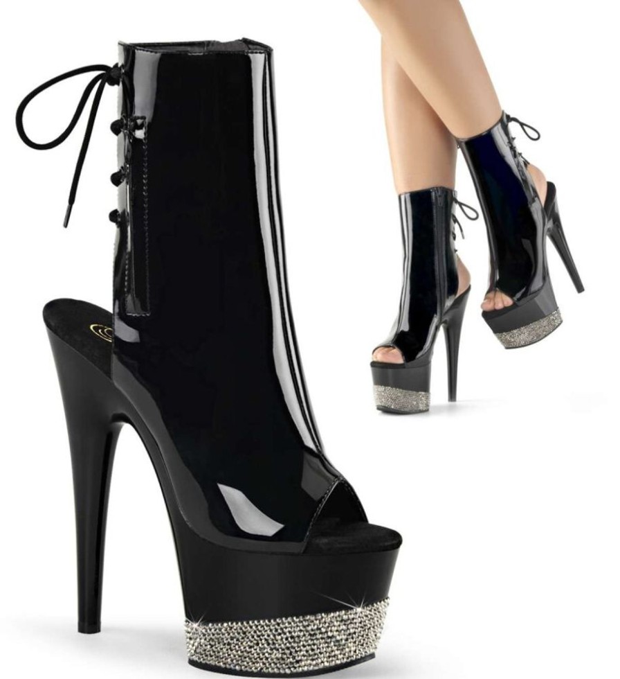 High Heels Pleaser | Pleaser Adore-1018-3 Black/Black-Pewter Rs