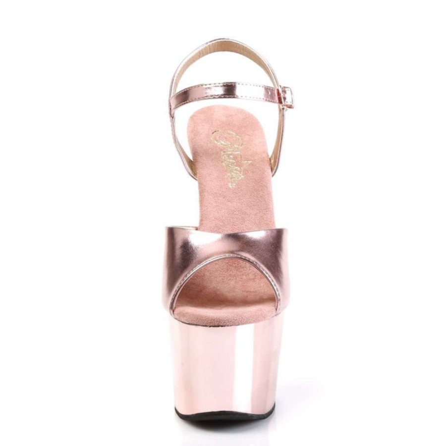 High Heels Pleaser | Pleaser Adore-709 Rose Gold Met. Pu/Rose Gold Chrome