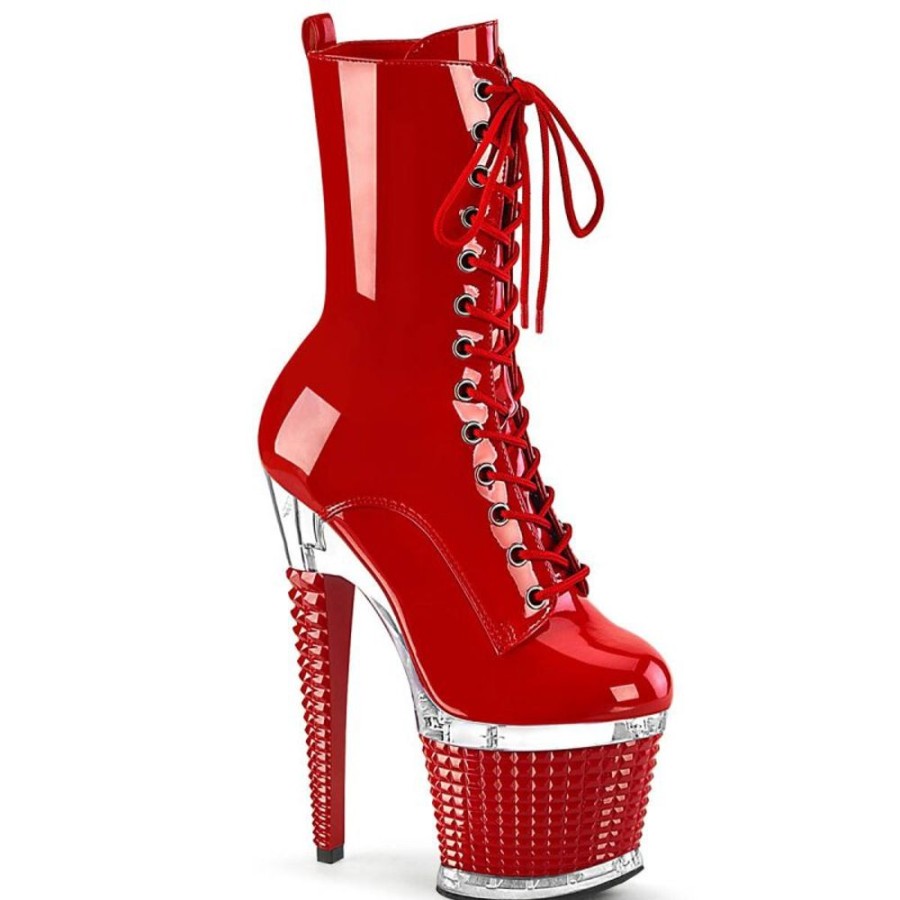 High Heels Pleaser | Pleaser Spectator-1040 Plateau Ankle Boots Patent Red