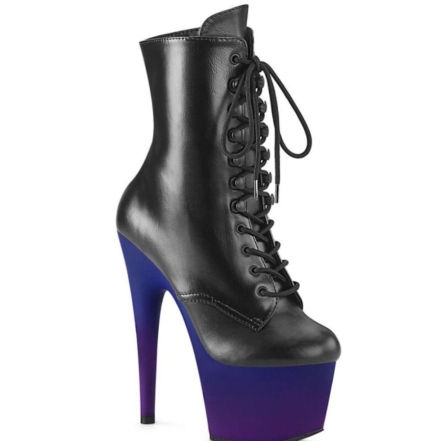 High Heels Pleaser | Pleaser Adore-1020Bp Black Faux Leather/Blue-Purple Ombre