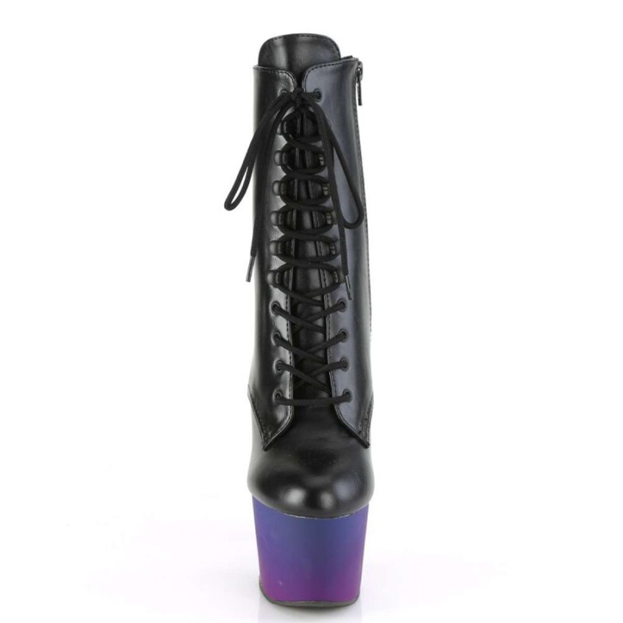 High Heels Pleaser | Pleaser Adore-1020Bp Black Faux Leather/Blue-Purple Ombre