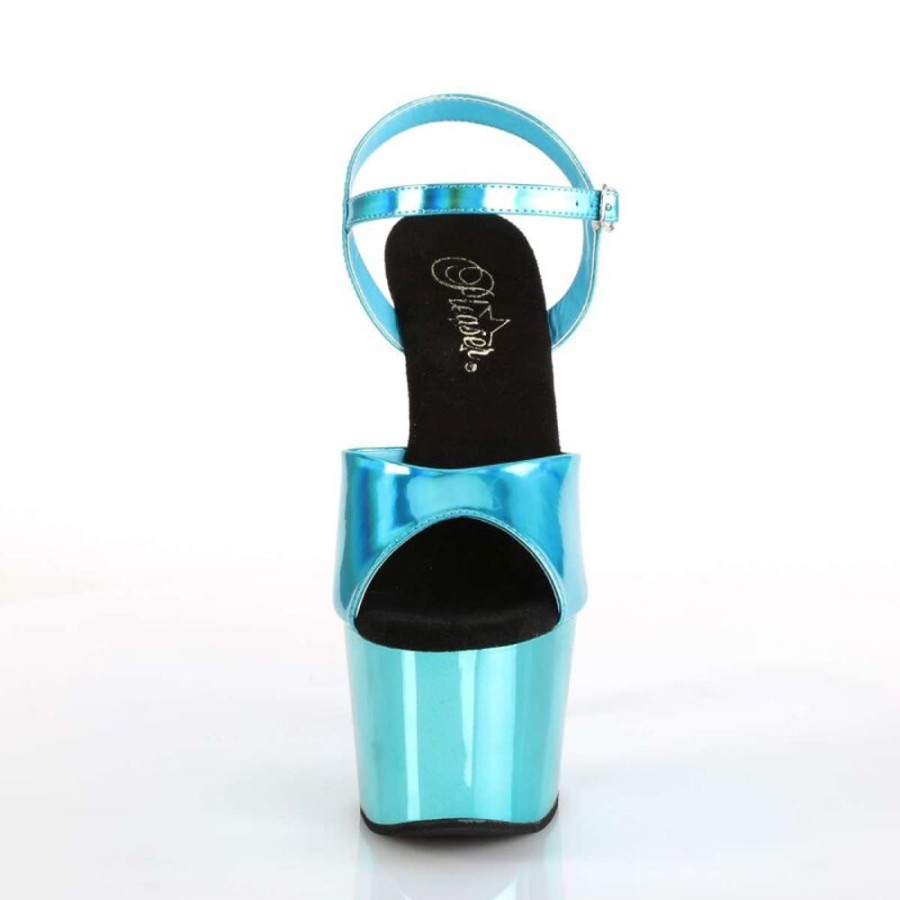 High Heels Pleaser | Pleaser Adore-709Hgch Turquoise Hologram/Turquoise Chrome