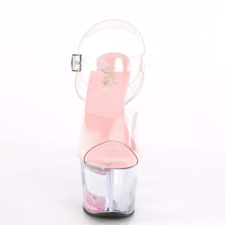 High Heels Pleaser | Pleaser Sky-308Whg Clear/Clear-Baby Pink Glitter