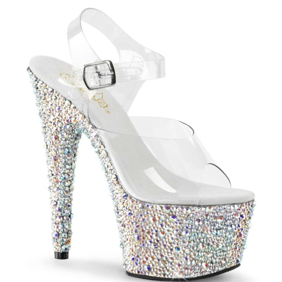 High Heels Pleaser | Pleaser Bejeweled-708Ms Clear/Silver Multi Rs