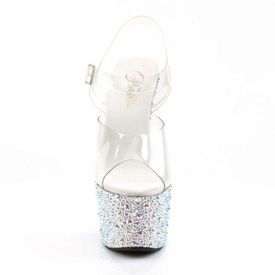 High Heels Pleaser | Pleaser Bejeweled-708Ms Clear/Silver Multi Rs