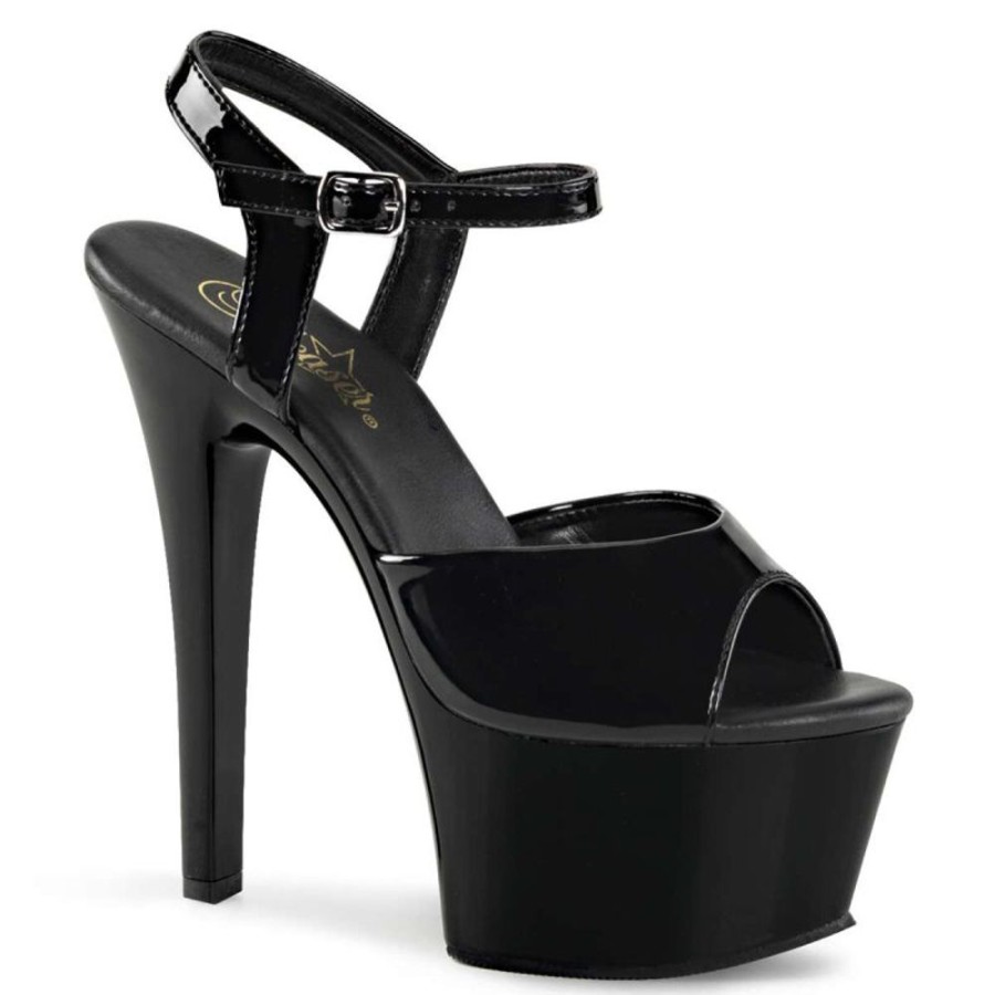 High Heels Pleaser | Pleaser Aspire-609 Black Patent/Black