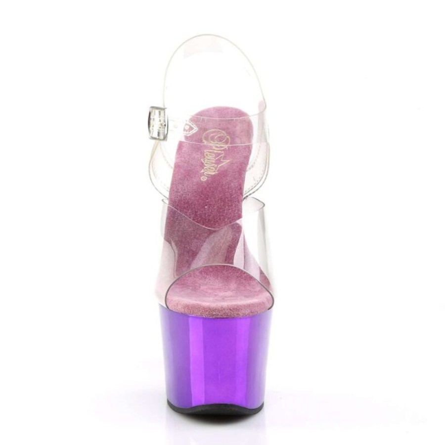 High Heels Pleaser | Pleaser Sky-308 Clear/Purple Chrome