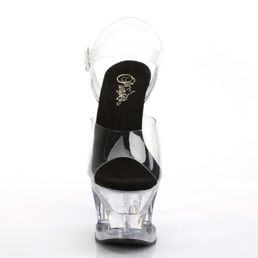 High Heels Pleaser | Pleaser Moon-708 Clear-Black/Clear