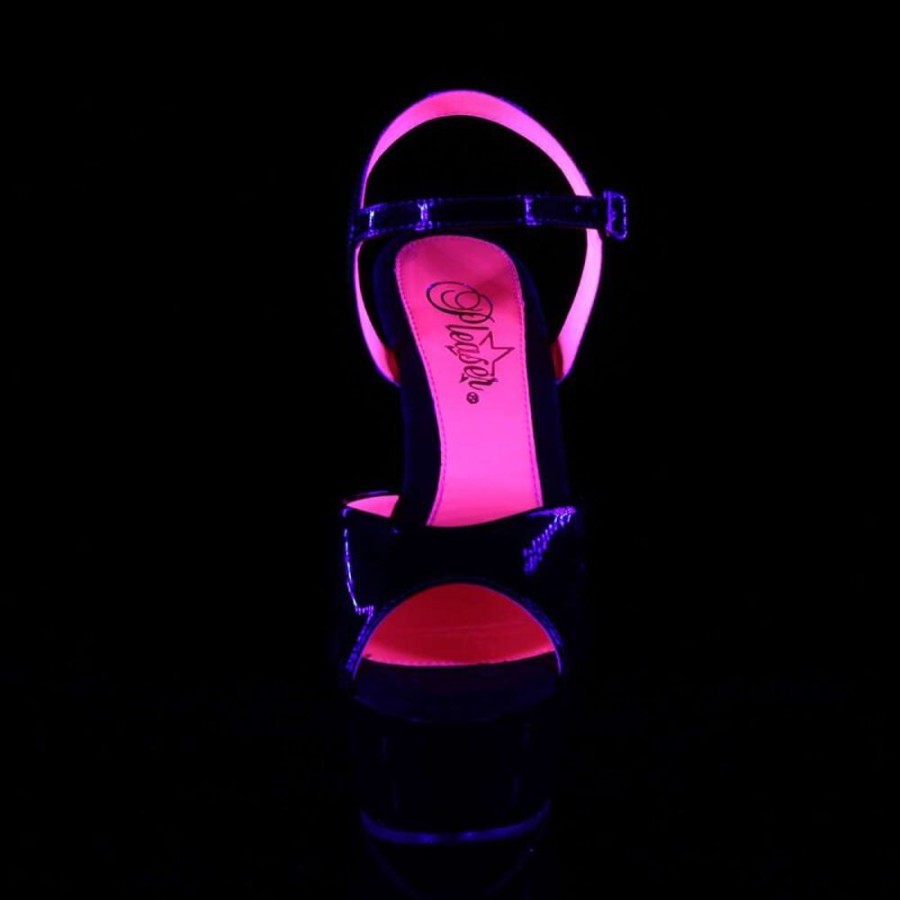 High Heels Pleaser | Pleaser Kiss-209Tt Black Patent/Black-Neon Hot Pink