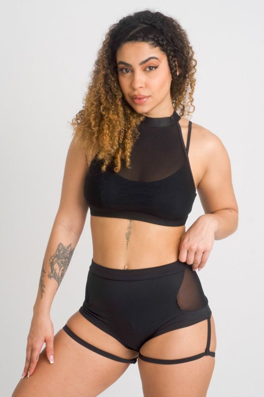 Pole Dance Wear Zasha Polewear | Zasha Polewear Shorts High Waist Sasha Black