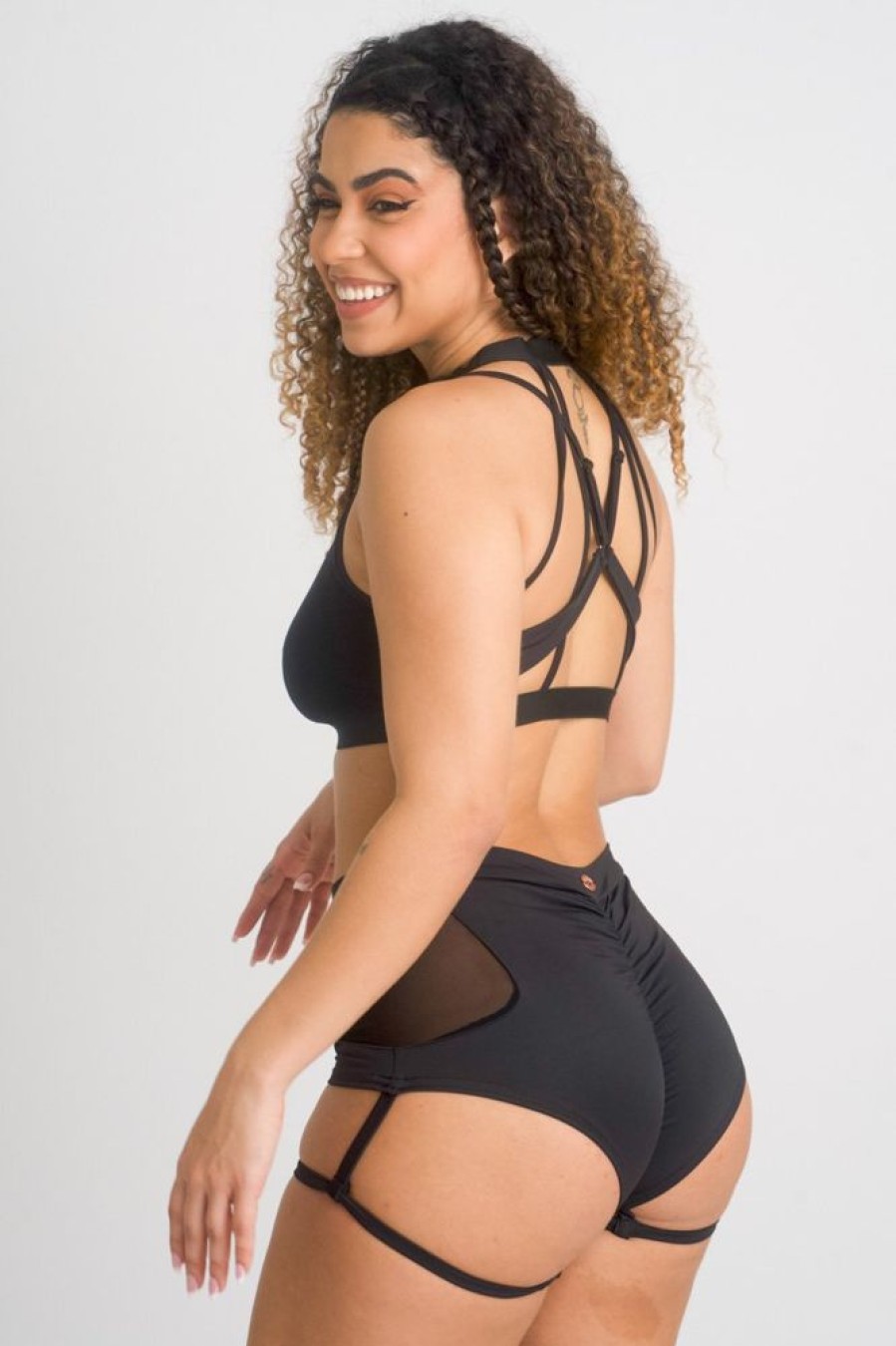 Pole Dance Wear Zasha Polewear | Zasha Polewear Shorts High Waist Sasha Black