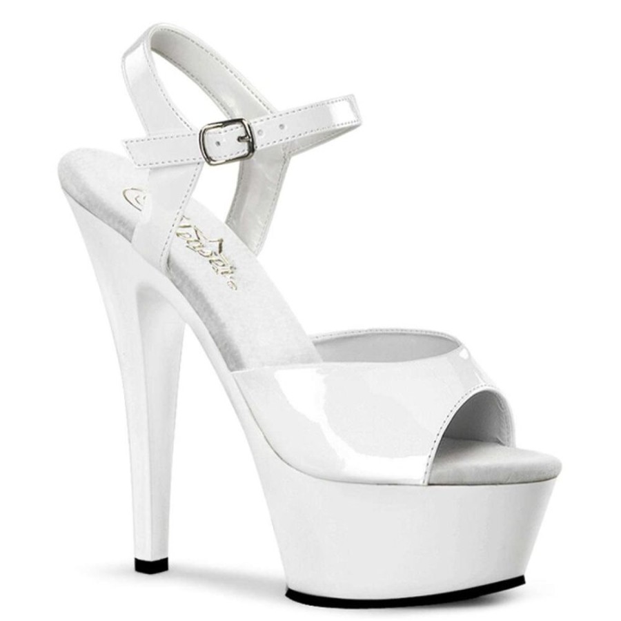 High Heels Pleaser | Pleaser Kiss-209 White Patent/White