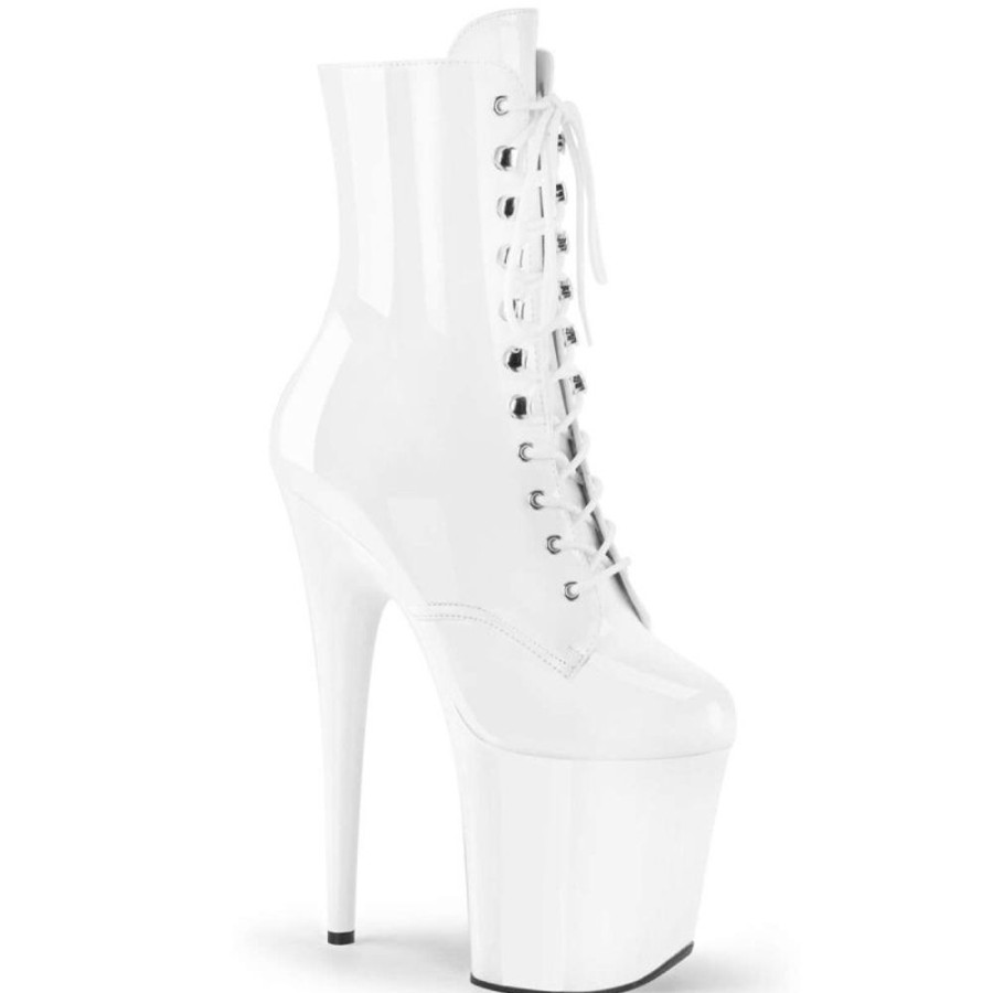 High Heels Pleaser | Pleaser Flamingo-1020 White Patent/White