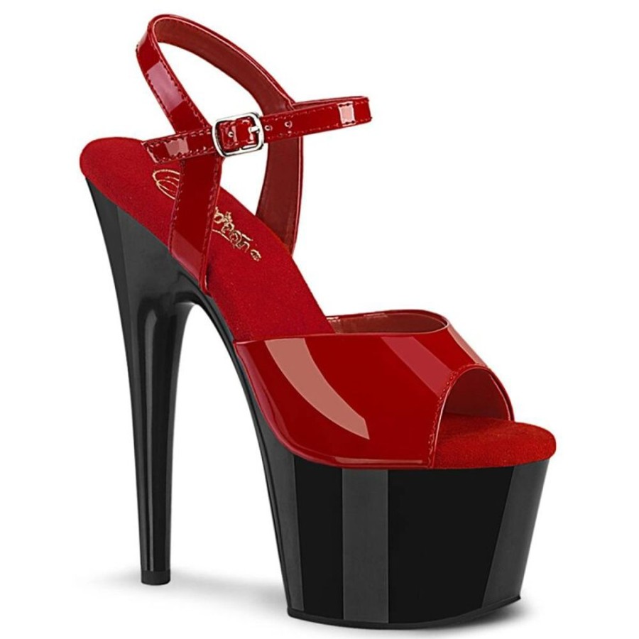 High Heels Pleaser | Pleaser Adore-709 Plateau Sandalettes Patent Red