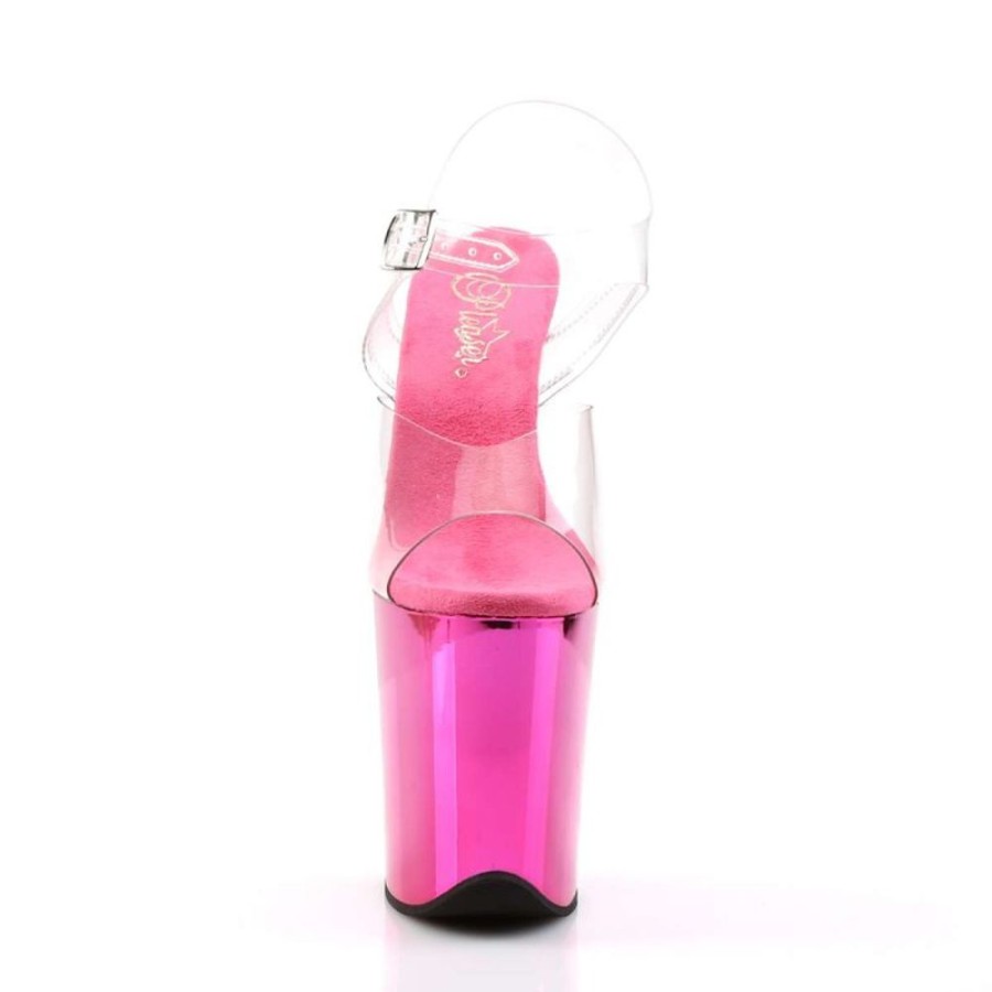 High Heels Pleaser | Pleaser Flamingo-808 Clear/Hot Pink Chrome