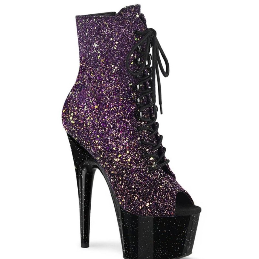 High Heels Pleaser | Pleaser Adore-1021Ombg Plateau Ankle Boots Glitter Purple