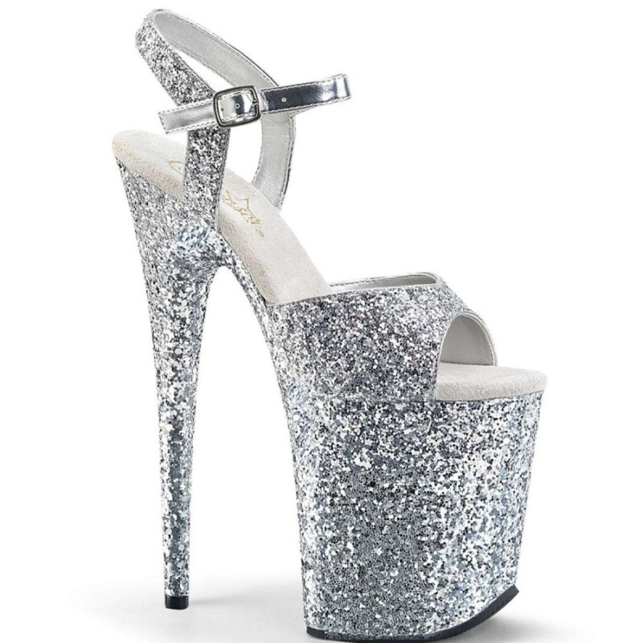 High Heels Pleaser | Pleaser Flamingo-810Lg Silver Glitter/Silver Glitter