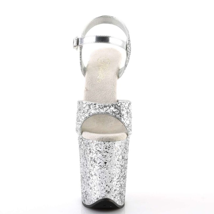 High Heels Pleaser | Pleaser Flamingo-810Lg Silver Glitter/Silver Glitter