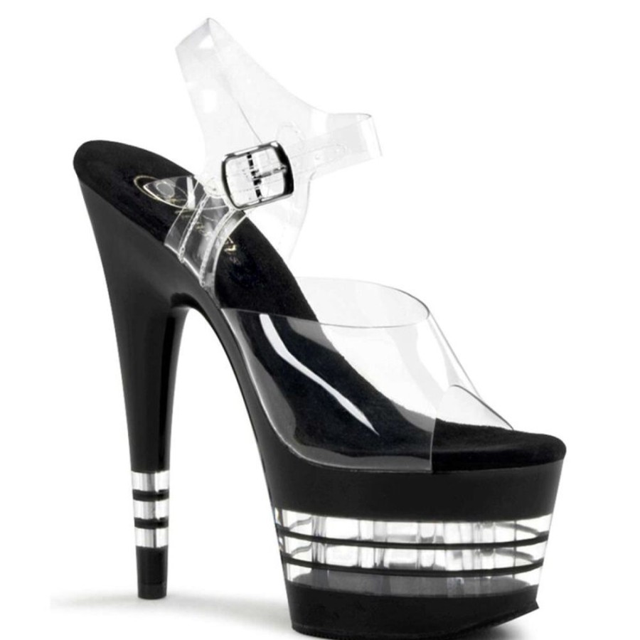 High Heels Pleaser | Pleaser Adore-708Ln Clear/Black