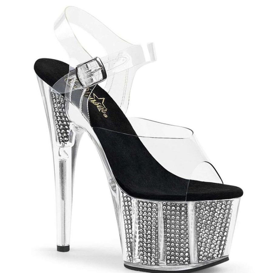 High Heels Pleaser | Pleaser Adore-708Srs Clear/Black Srs