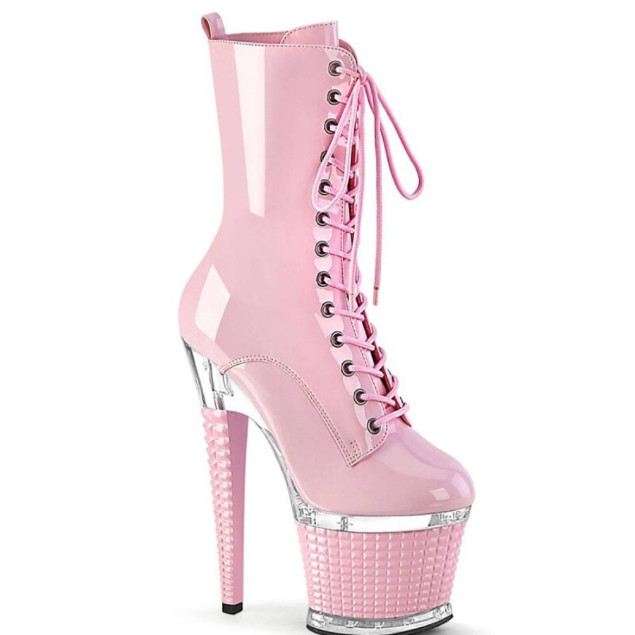 High Heels Pleaser | Pleaser Spectator-1040 Plateau Ankle Boots Patent Light Pink