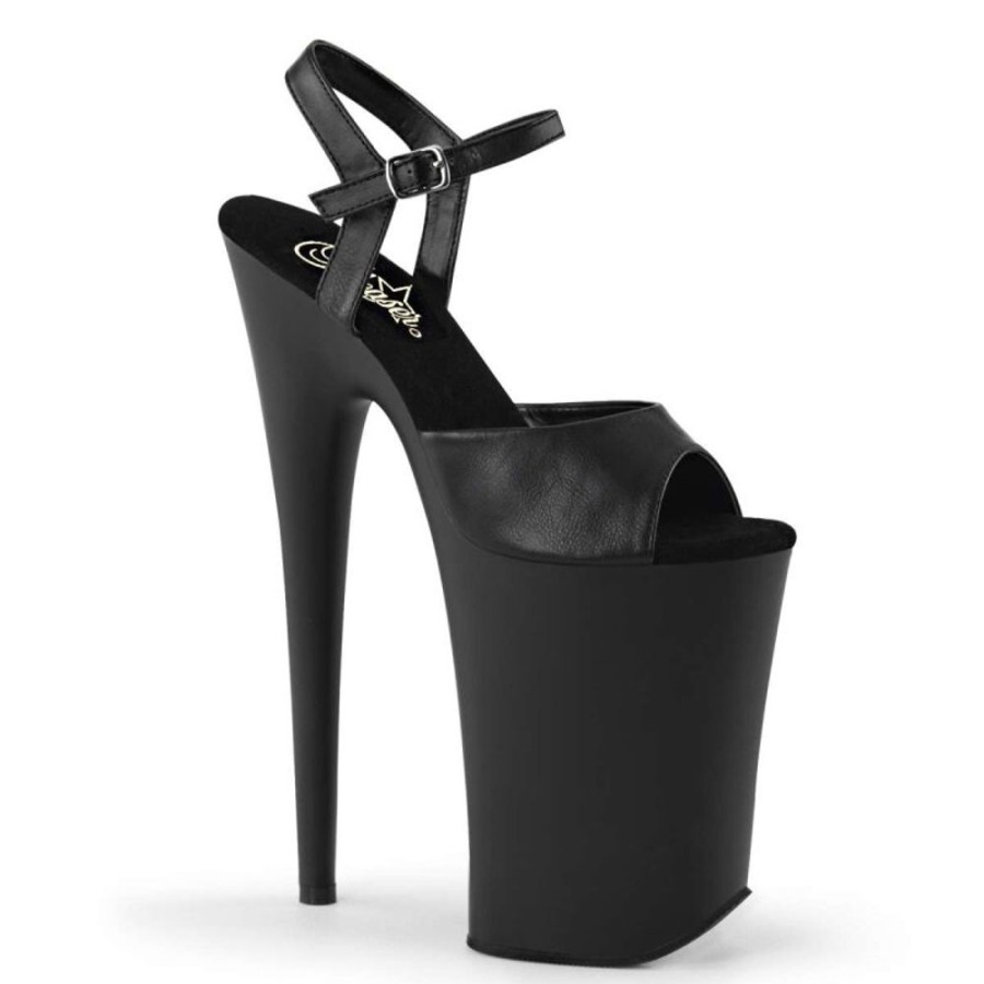 High Heels Pleaser | Pleaser Infinity-909 Black Faux Leather/Black Matte