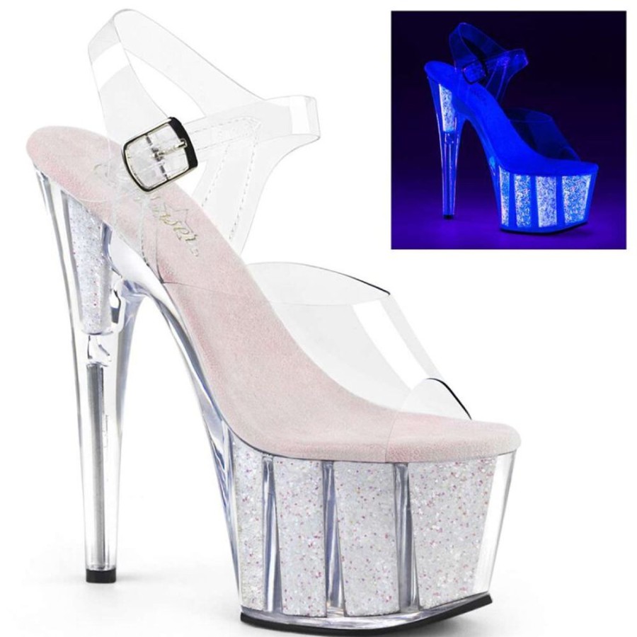 High Heels Pleaser | Pleaser Adore-708Uvg Clear/Neon Opal Glitter