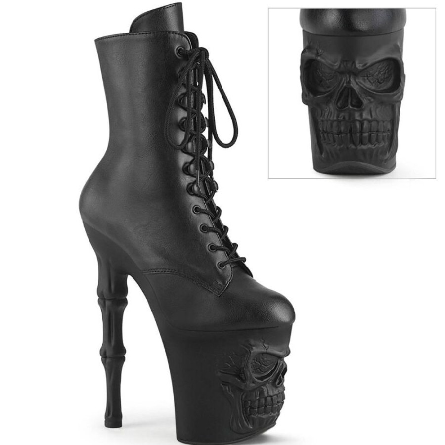 High Heels Pleaser | Pleaser Rapture-1020 Plateau Ankle Boots Faux Leather Black