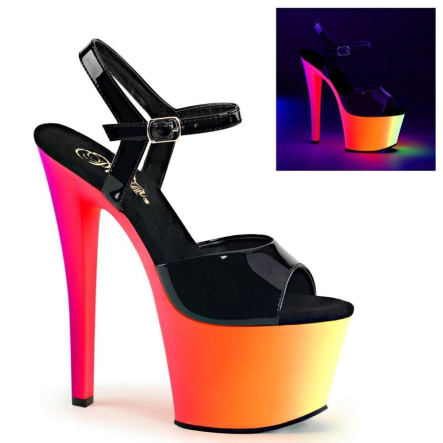 High Heels Pleaser | Pleaser Rainbow-309Uv Black Patent/Neon Multi