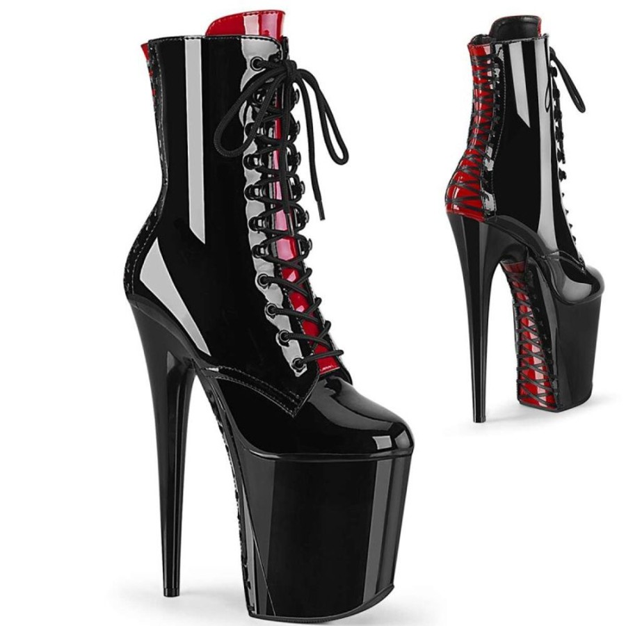 High Heels Pleaser | Pleaser Flamingo-1020Fh Black Patent/Black