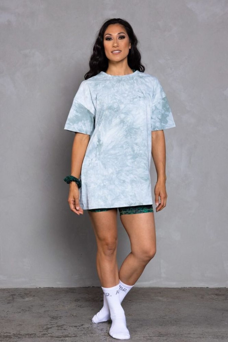 Pole Dance Wear AMBR Designs | Ambr Designs Tee Dress Tie Dye Moss