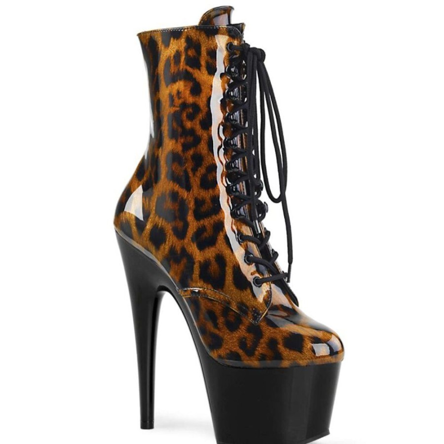 High Heels Pleaser | Pleaser Adore-1020Lp Brown-Black Leopard Patent/Black