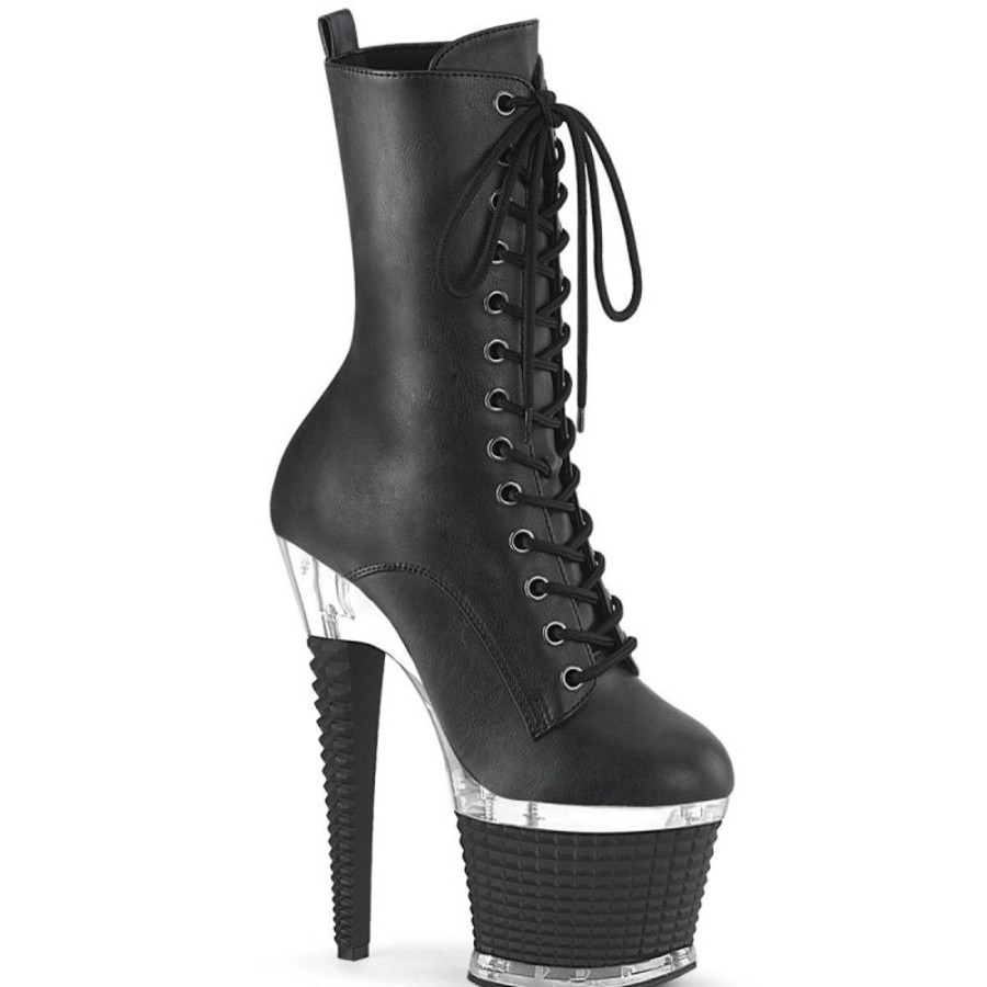 High Heels Pleaser | Pleaser Spectator-1040 Plateau Ankle Boots Faux Leather Black