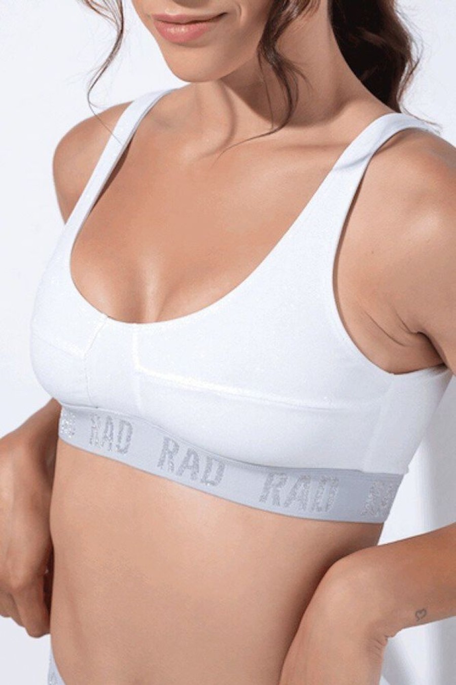 Pole Dance Wear RAD Polewear | Rad Top Atlantida Glitter White