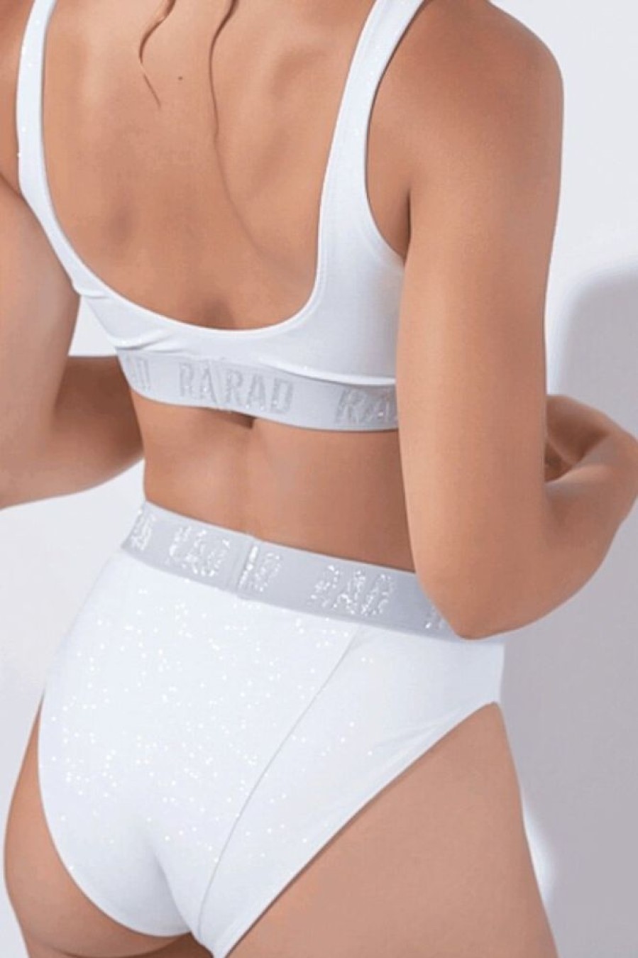 Pole Dance Wear RAD Polewear | Rad Top Atlantida Glitter White