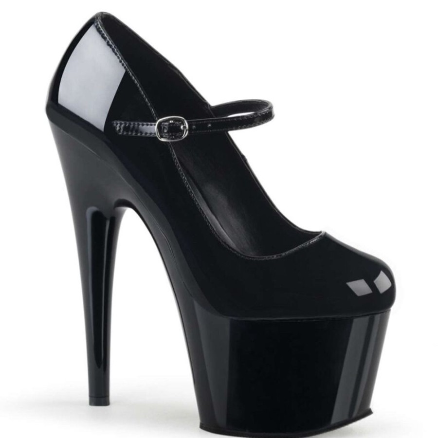 High Heels Pleaser | Pleaser Adore-787 Black Patent/Black