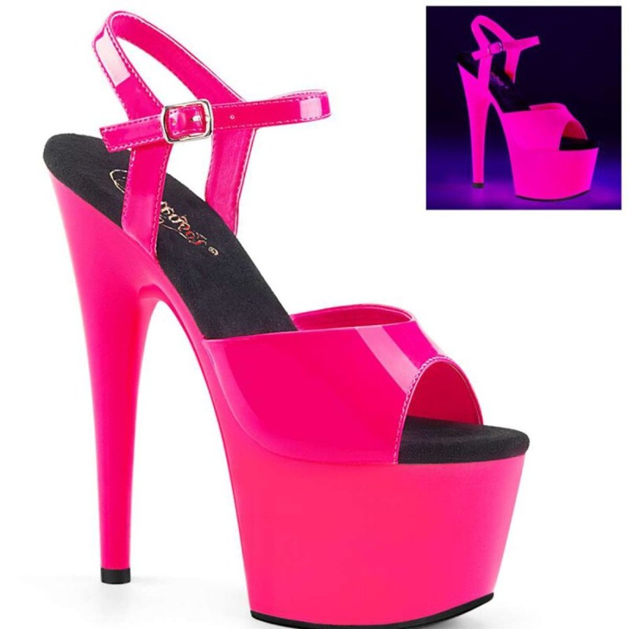 High Heels Pleaser | Pleaser Adore-709Uv Neon Hot Pink Patent/Neon Hot Pink